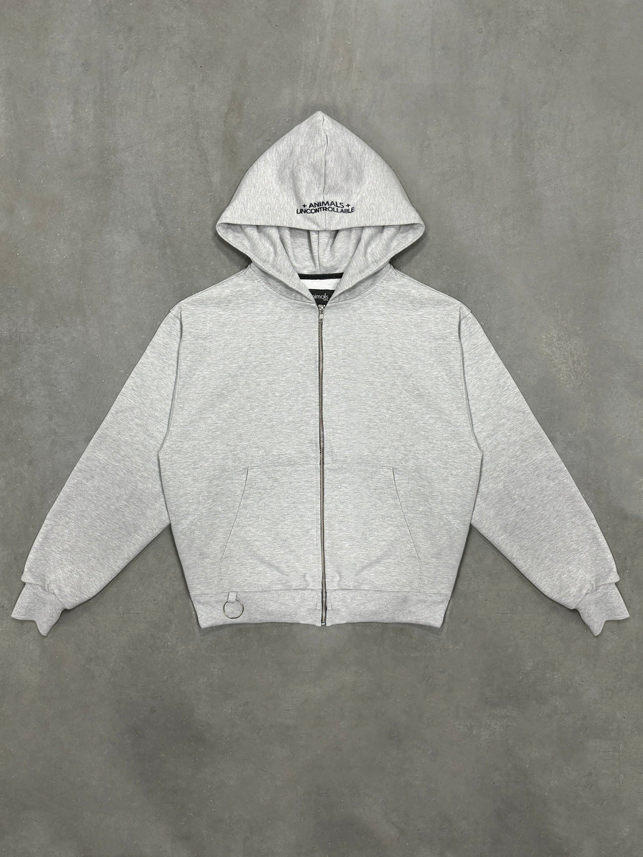【COOR】Minimal Cotton Hooded Zip Jumper Melange Grey THE ZIP HOODIE GREY MELANGE – Blankdays