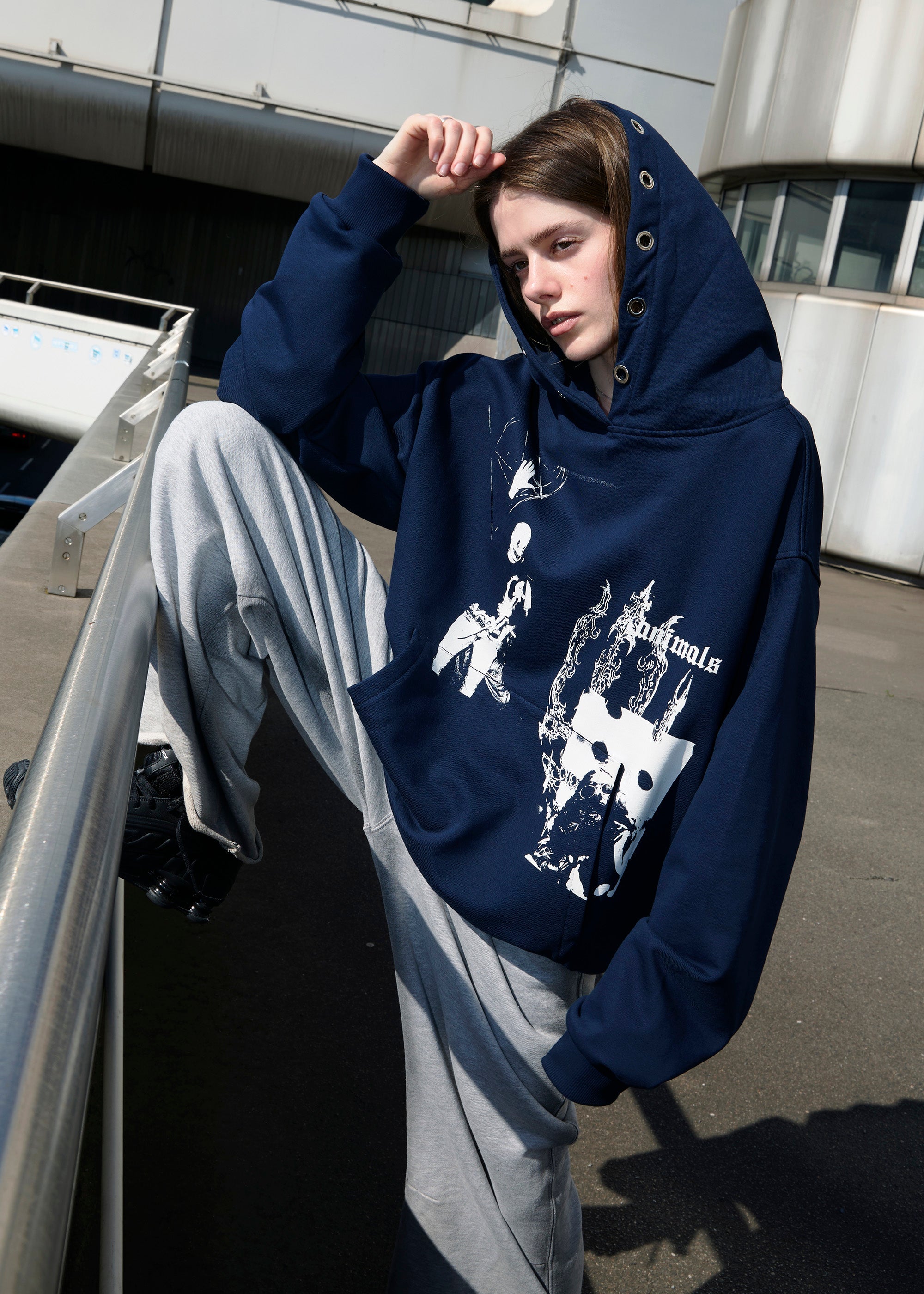 MASK navy hoodie – Animals Wave