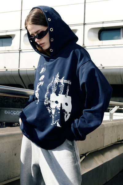 MASK navy hoodie – Animals Wave